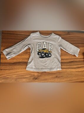 GAP Gray Tee with Yellow Monster Truck Graphic